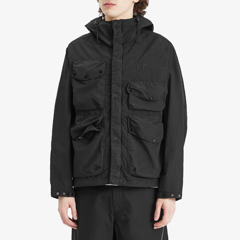 CP Company Men's Flatt Nylon Goggle Jacket Black